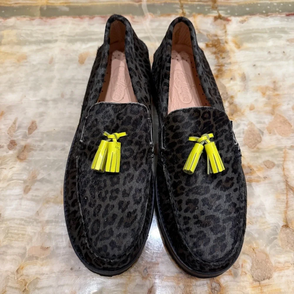 Vibram Sperry Cloud Mens Loafer Brown Black‎ Jaguar Pony Hair Tassel Round Toe 9